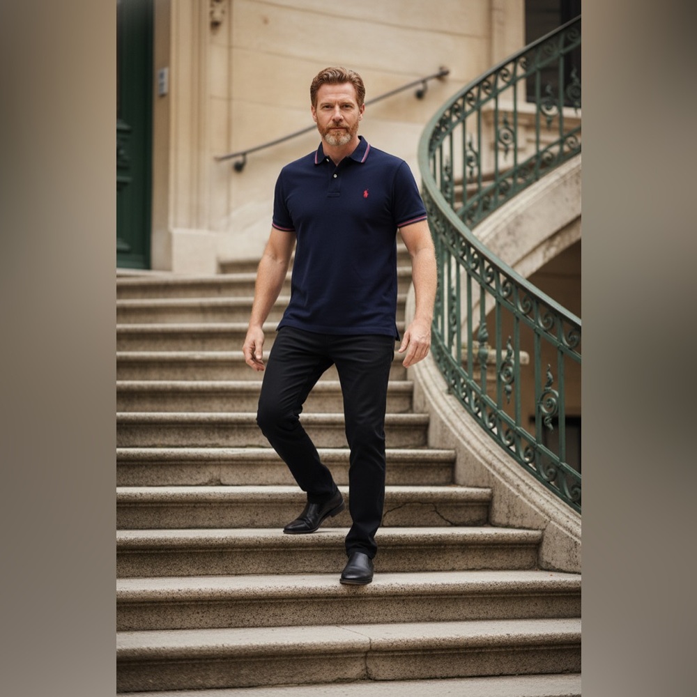 Ralph Lauren Dark Blue Polo with Red Emblem